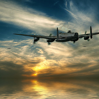 Buy canvas prints of Lancasters Loose Formation by J Biggadike