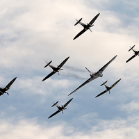 Buy canvas prints of Vulcan And The Spitfires by J Biggadike