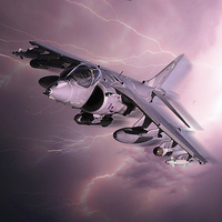 Buy canvas prints of Harrier Strike by J Biggadike