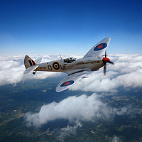 Buy canvas prints of The Silver Spitfire by J Biggadike