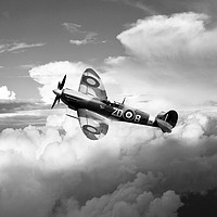 Buy canvas prints of Spitfire Air to Air - Mono by J Biggadike