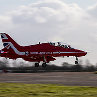 Buy canvas prints of Red Arrow Touch Down by J Biggadike