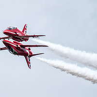 Buy canvas prints of Red Arrows Reflection by J Biggadike