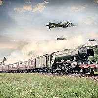 Buy canvas prints of Spifires and The Scotsman by J Biggadike