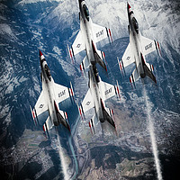 Buy canvas prints of USAF Thunderbirds by J Biggadike