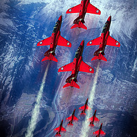 Buy canvas prints of The Great Red Arrows by J Biggadike