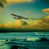 Buy canvas prints of The Flying Boat by J Biggadike