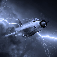 Buy canvas prints of Lightning Power - Mono by J Biggadike