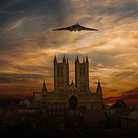 Buy canvas prints of Vulcan And Lincoln Cathedral by J Biggadike
