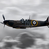 Buy canvas prints of The Duxford Spitfire by J Biggadike