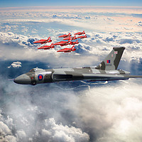 Buy canvas prints of XH558 with The Reds by J Biggadike