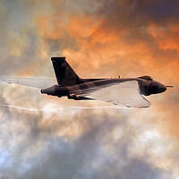 Buy canvas prints of Vulcan Wing Vapour by J Biggadike