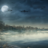 Buy canvas prints of Winters Full Moon by J Biggadike