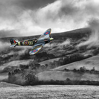 Buy canvas prints of Spitfire Low Cloud by J Biggadike