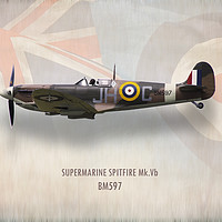Buy canvas prints of Supermarine Spitfire Mk Vb BM597 by J Biggadike