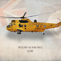 Buy canvas prints of Westland Sea King HAR3 XZ592 by J Biggadike