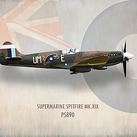 Buy canvas prints of Supermarine Spitfire Mk XIX PS890 by J Biggadike