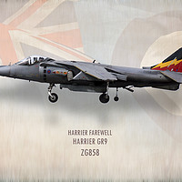 Buy canvas prints of Harrier GR9 ZG858 by J Biggadike