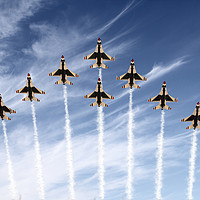 Buy canvas prints of The US Air Force Thunderbirds by J Biggadike