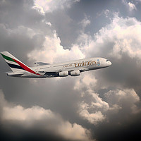 Buy canvas prints of Emirates A380 by J Biggadike