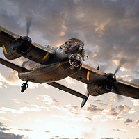 Buy canvas prints of Lancaster Bomber Returns by J Biggadike