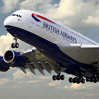 Buy canvas prints of British Airways Airbus A380 by J Biggadike