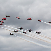 Buy canvas prints of Red Arrows and Thunderbirds by J Biggadike