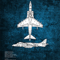 Buy canvas prints of BAe Harrier Blueprint by J Biggadike