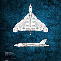Buy canvas prints of Avro Vulcan Bomber Blueprint by J Biggadike