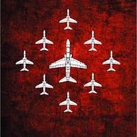 Buy canvas prints of RAF Red Arrows Hawk T1 by J Biggadike