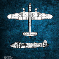 Buy canvas prints of Avro Manchester Bomber Blueprint by J Biggadike