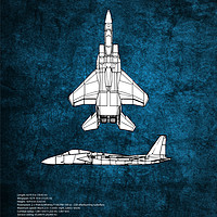 Buy canvas prints of F-15 Eagle Blueprint by J Biggadike
