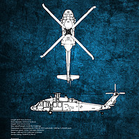Buy canvas prints of UH-60 Black Hawk Blueprint by J Biggadike