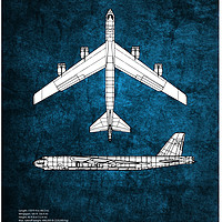 Buy canvas prints of B-52 Stratofortress Blueprint by J Biggadike