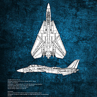Buy canvas prints of F14 Tomcat Blueprint by J Biggadike