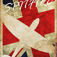 Buy canvas prints of Vintage Spitfire poster by J Biggadike
