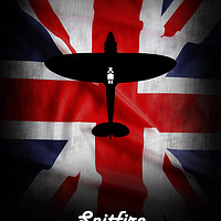 Buy canvas prints of Supermarine Spitfire Union jack by J Biggadike