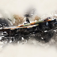 Buy canvas prints of Lancaster Bomber CWHM  - Painting by J Biggadike