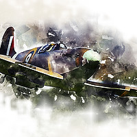 Buy canvas prints of Supermarine Spitfire Mk1 - Painting by J Biggadike