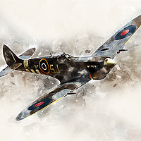 Buy canvas prints of Spitfire Mk LFIXe - Painting by J Biggadike