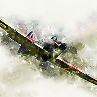 Buy canvas prints of Hawker Hurricane - Painting by J Biggadike