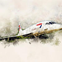 Buy canvas prints of BA Concorde - Painting by J Biggadike