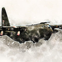 Buy canvas prints of RAF C130 Hercules - Painting by J Biggadike