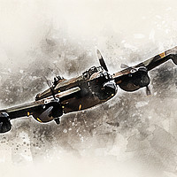 Buy canvas prints of Avro Lancaster Bomber - Painting by J Biggadike