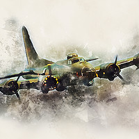 Buy canvas prints of B-17 Flying Fortress - Painting by J Biggadike