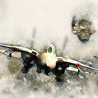 Buy canvas prints of VF-102 F-14 Tomcat - Painting by J Biggadike