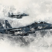Buy canvas prints of F-15's Liberty Wing - Painting by J Biggadike