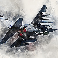 Buy canvas prints of RAF Jaguar - Painting by J Biggadike