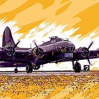 Buy canvas prints of B17 Flying Fortress Comic Strip by J Biggadike