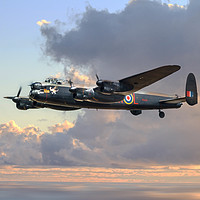 Buy canvas prints of Lancaster Bomber L-Leader by J Biggadike